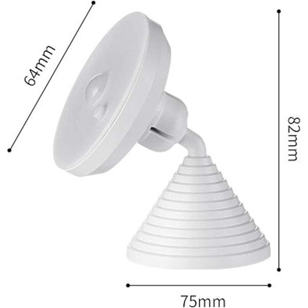 Smarta sänglampor med mänsklig kroppsdetektering - 360° laddningsbar USB-vägglampa - LED-lampa med trådlös laddning - 1W - Varm belysning