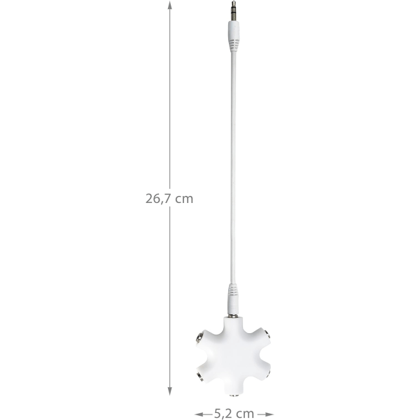 5-ports lydsplitter - 3,5 mm aux-splitter splitter konverter