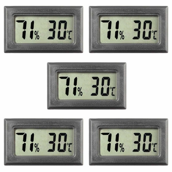 5 Pack Mini Digital Termometer Temperatur Fuktighet Termometer
