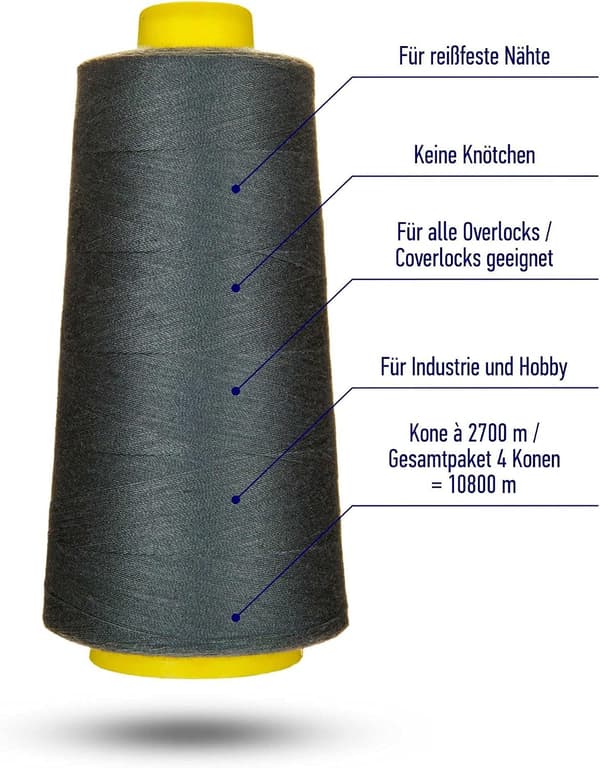 4 ruller kantbånd, mørkegrå