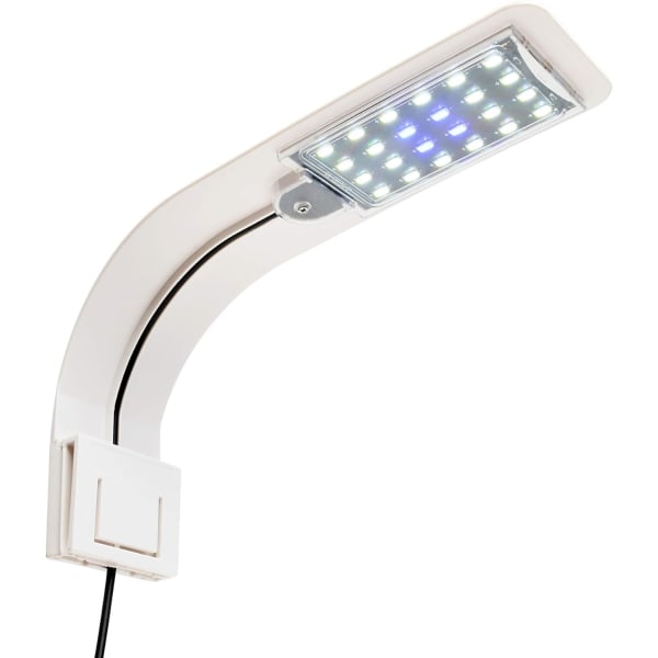 Erittäin pieni LED-valo pienille akvaarioille, Mini-akvaarion kiinnikevalot 24 valkoisella ja sinisellä LEDillä 30-40 cm:n akvaarioon, 10 W (valkoinen)