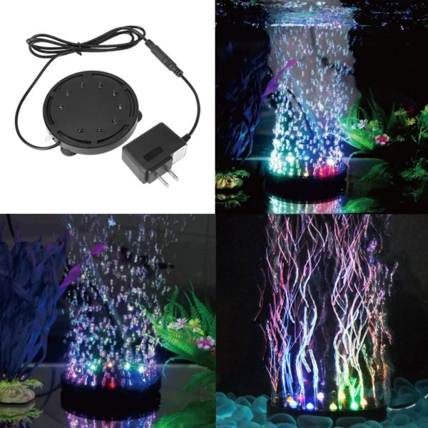 Akvarium Lys LED Nedsænkelig Undervands Boble Lys 12V Fisk T
