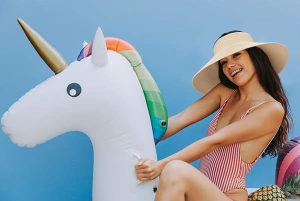 Visor Straw Beach Sun Hat Wide Brim for Women UPF 50+ Summer Prot