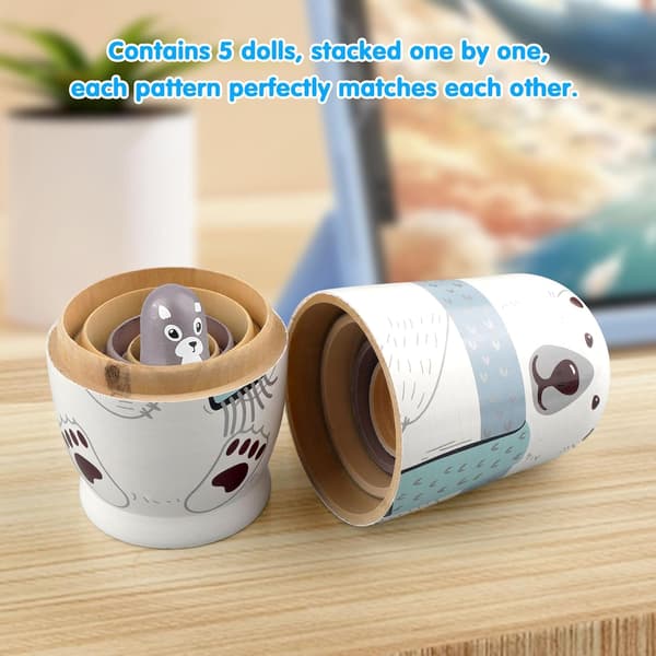 Ryska Nesting Dolls, Träleksaker, Söta Ryska Dockor, Polar Bea