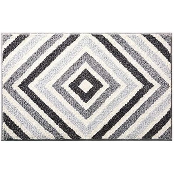 Halkskyddad badrumsmatta, superabsorberande, mjuk, maskintvättbar badrumsmatta för badrum (grå, 40 x 60 cm)