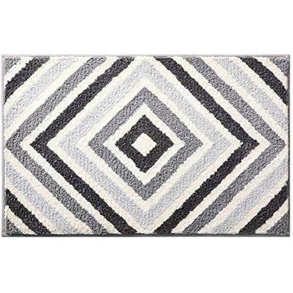 Skridsikker bademåtte, superabsorberende, blød, maskinvaskbar bademåtte til badeværelse (grå, 40 x 60 cm)