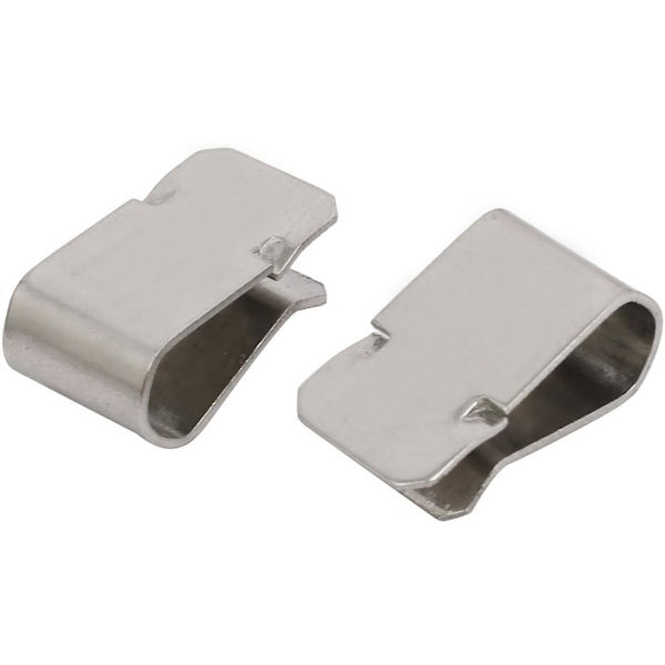 20 st rostfria fjäder U-klämmor silverfärgade 21,4 mm x 12 mm