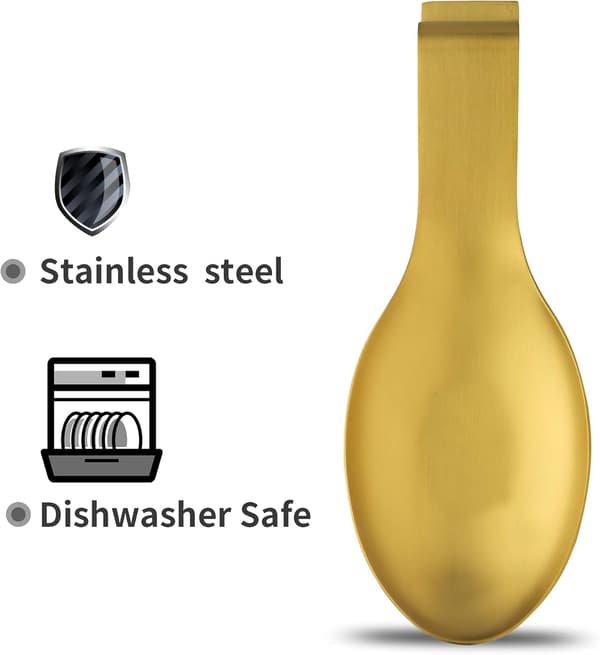 Guld ske-hvile til køkkenbord, skeholder i rustfrit stål