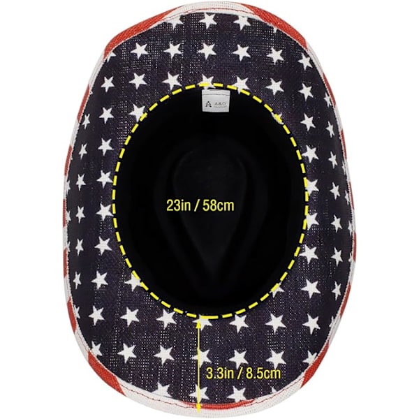 Cowboyhattar, Klassisk Amerikansk Flagga Sommar Solhatt Western Cowboy H