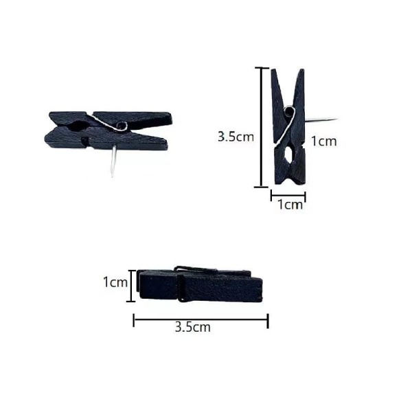 HANTVERK Små klädnypor av trä 3,5 cm 50 stycken per förpackning (svart)