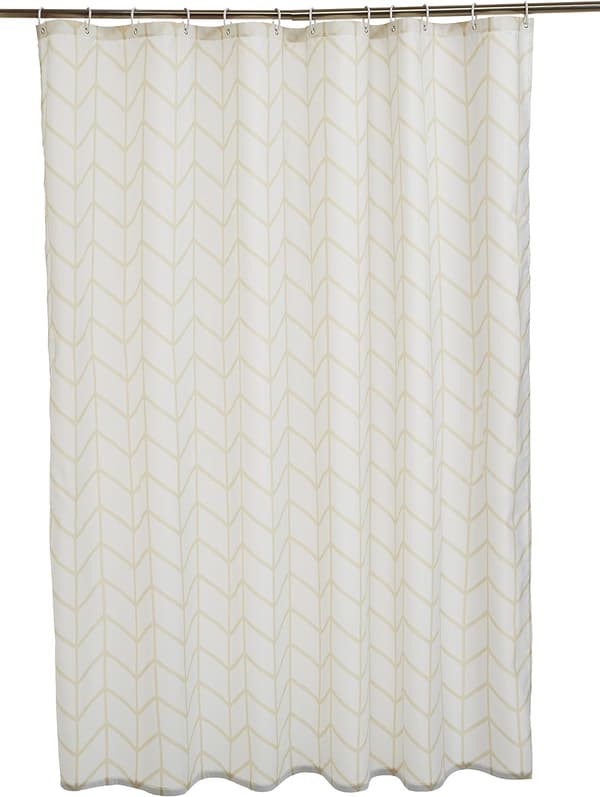 Tryckt tyg duschdraperi 180 x 200 cm Chevron Beige
