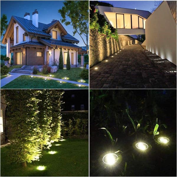 [4-pak] Solcelle Jordlys, 8 LED Solcelle Jordlys