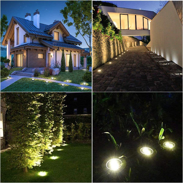 [4-pakning] Solcellelykter, 8 LED solcellelykter