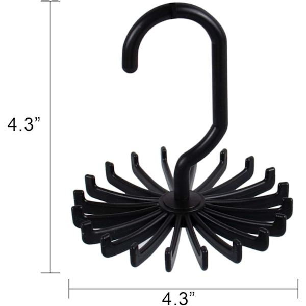8-pak 360 graders roterende tørklædebøjle 20 kroge Twirl Plastic Ti