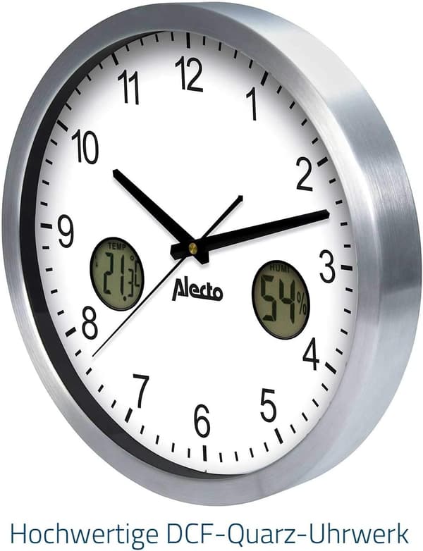 AK-15 Stor analog väggklocka utan tickande ljud, diameter 30 cm