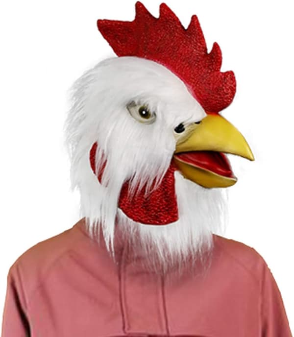 Halloween Nyhet Kyllinghode Maske Kostymefest Hanehode Ma