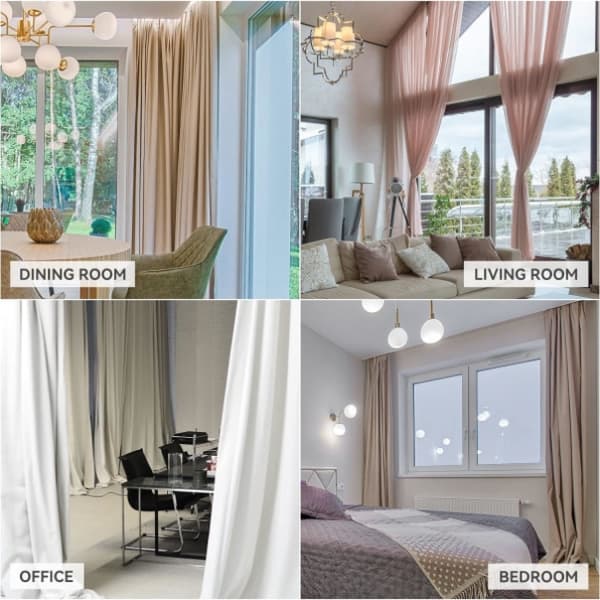 6 stk. magnetiske gardinholdere, gardinklips, snorelås, Curta