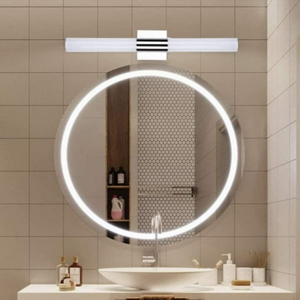 LED-badrumslampa, 8W 6000K Cool vit badrumslampa för badrumslampor över spegel (8w 15,7 tum)