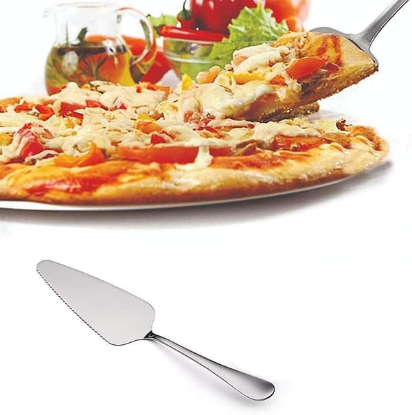 Kagespade, pizzaspade, savtakket kant rustfrit stål kageserver