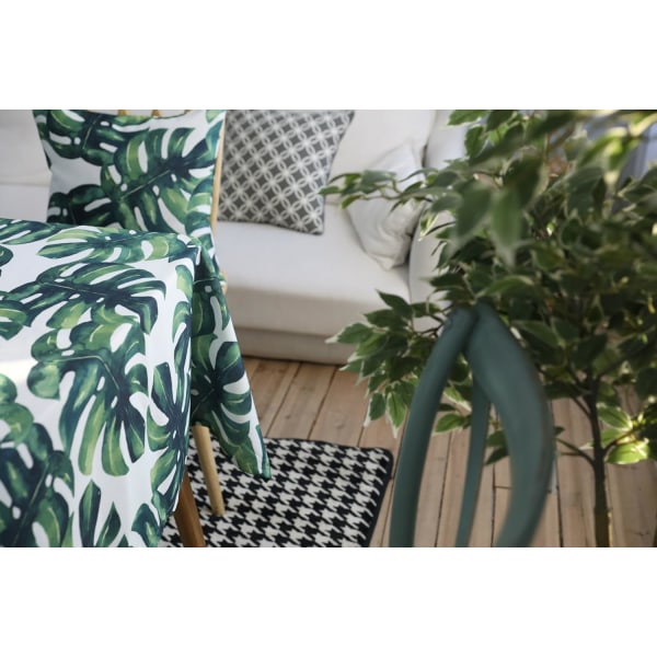 Drizzle Duk - Monstera Palm Planter Grønt Blad Rektangulær Duk Vaskbar Enkelt Vedlikehold Holdbar Vanntett Pastorale Hager