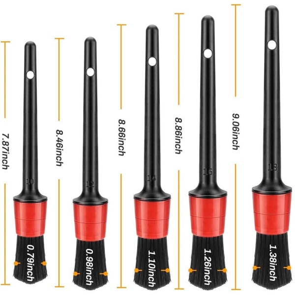 Detaljeringsborste, 5 st Auto Detaljeringsborste Set, Rengöringsborste Set