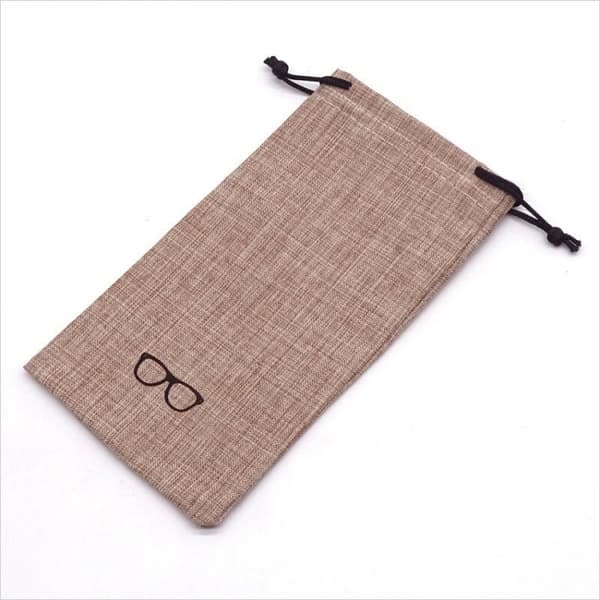 Beige glatt, tynt linbrilleretui