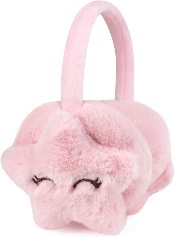 1 stk rosa pels øreklokker for gutter jenter søte vinter fluffy termiske E