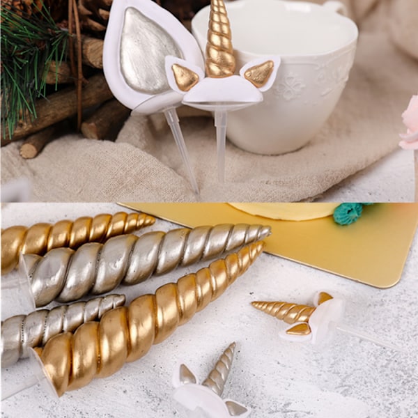 Unicorn Cake Topper, Käsintehty kultainen Unicorn Cake Decoration Reusab