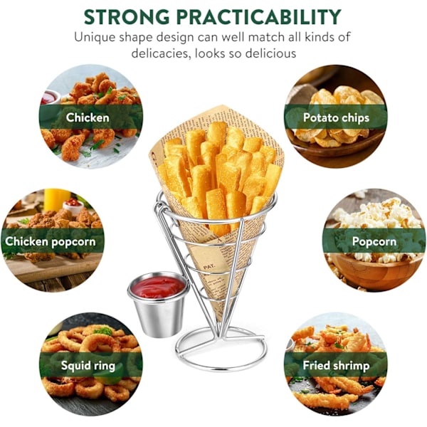 2 st franska pommes frites stativ korg pommes frites chips kott metall wir