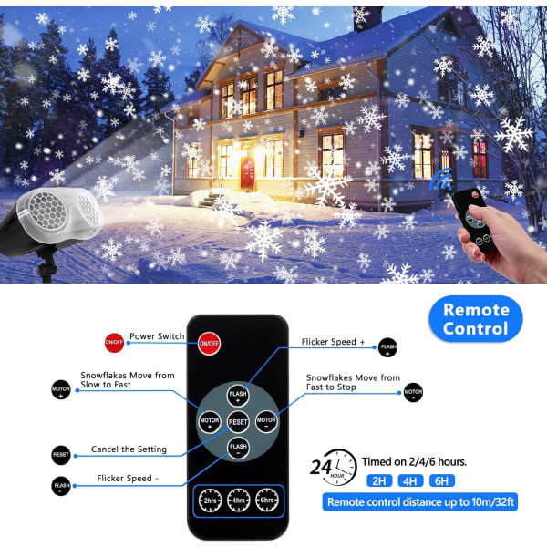 Christmas Projector, Outdoor Christmas Projector with Remote Cont