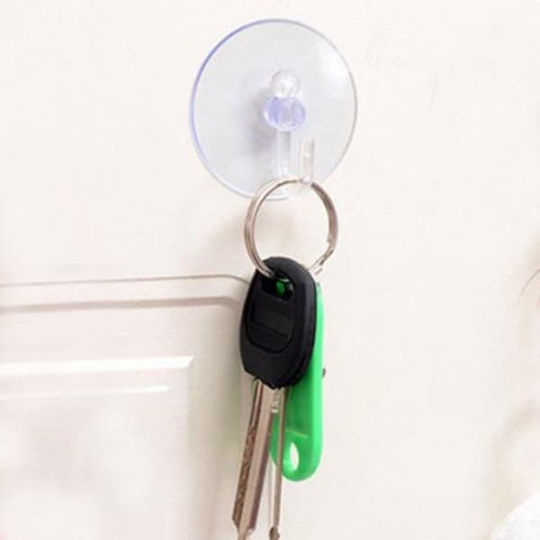 5-pack - Sugproppar med krok / Sugkoppar - 50 mm Transparent