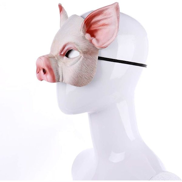1 st Halv Ansiktsdjur Mask Gris Mask Skräck Gris Mask för Halloween