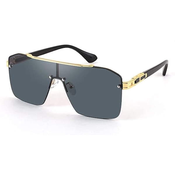 Vision Oversized Stilig Enkelt Stykke Rammeløse Solbriller Flat Top