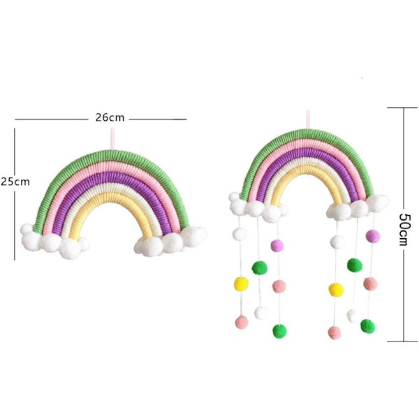 Rainbow Macrame Vægtæppet Indretning til hjemmet Bohemian Decor H
