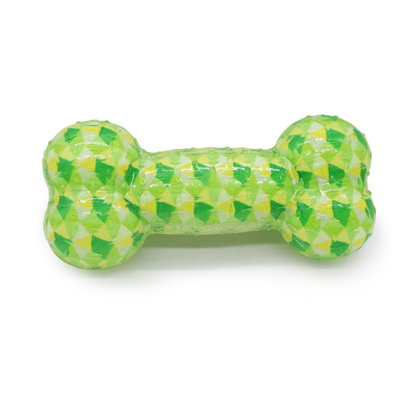 Tuggbensleksak för hund med flytande latex simleksak för valpar och hundar (grön)