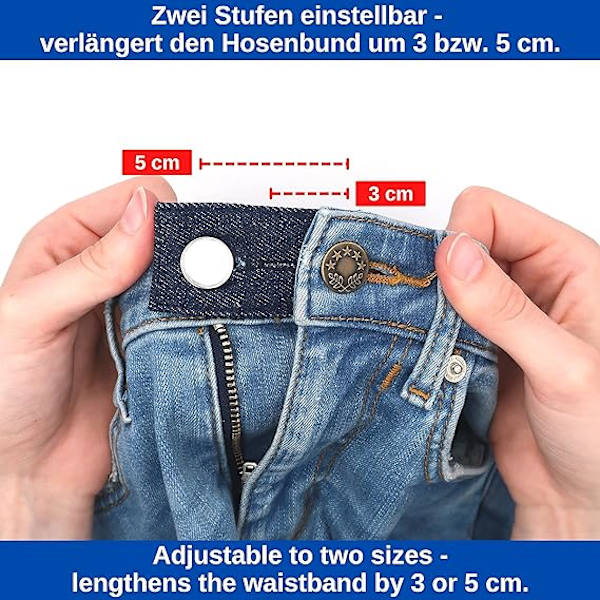 Bältesförlängare för jeans och byxor, set om 3, midjeförlängare upp