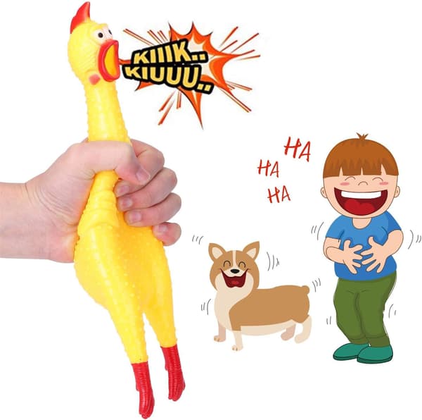 Gummihundelegetøj Squeaky Gul Dekompression Skrigende Kylling Sma