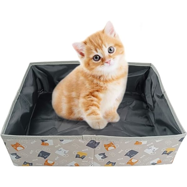 1 kpl XL kokoontaitettava kissan matkahiekkalaatikko, kannettava kissan hiekkalaatikko,