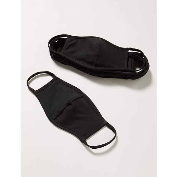 Återanvändbara masker, 100 % bomullsblandning för vuxna, svart, one size