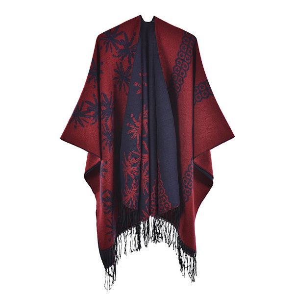 Punainen huivi Shawl Muoti Tupsu Neulotu Shawl Ulkovaatteet Neljä Vuodenaikaa