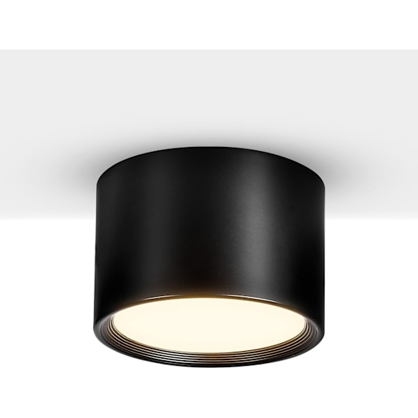 LED loftslampe sort varm hvid 3000K 12W loftslampe Li