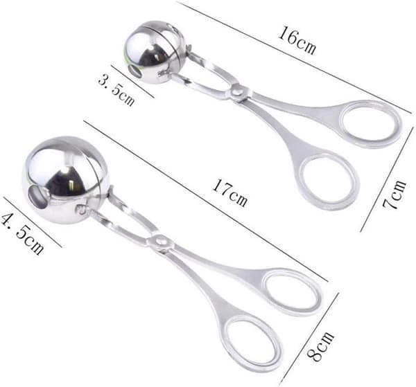 2 stk. non-stick kødboller, rustfrit stål kødboller tang, kødboller