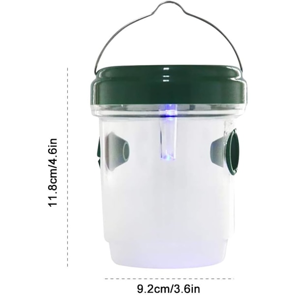 LED-fälla för fruktflugor, getingar och myggor - Solcells-LED-fälla för flugor