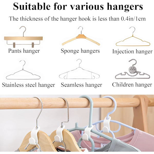 20 stk. Connect Hangers Høj Kvalitet Kroge Konnektor til Skab