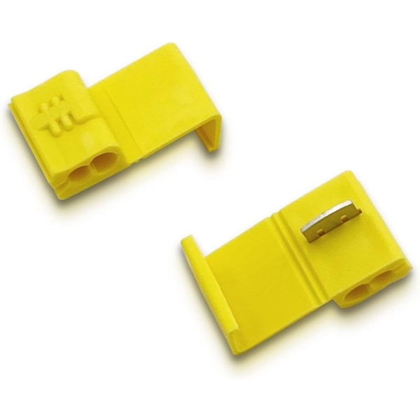 100 stykker gul hurtigterminal, elektrisk kontakt, Wire Quic