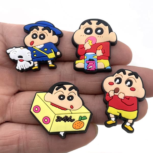 10 stk. sæt søde Crayon Shin-chan serie Crocs sko blød gummi fl
