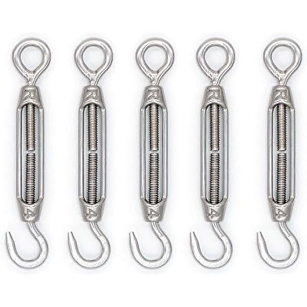 M4 304 Rostfritt Stålkrok och Ögle Spännskruv - 5-pack