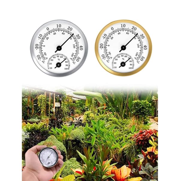 2 stk. til drivhus guld hygrometer pointer temperatur fugtighed