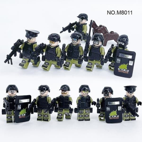 Sotilassarjan rakennuslelut 12 minihahmoa