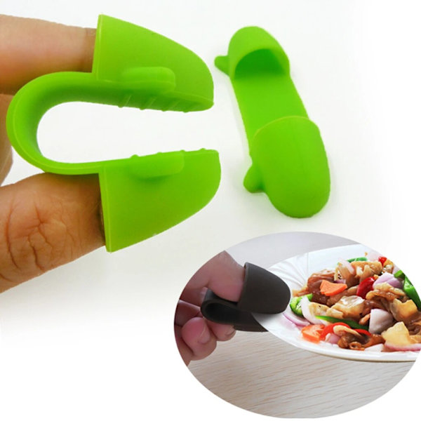 7 par mini silikone varmeisoleret fingerklemme skål tallerken C